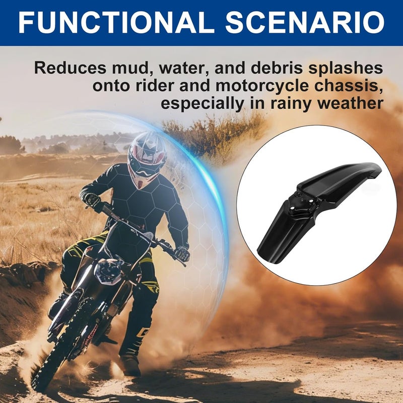 psler Motorcycle Front Mudguard for Sur Ron Light Bee, Front Mud Guard Board, Motocross Parts Attachments for Dirt for Sur Ron LBX E-Ride Pro SS/S X260 X160, Tutti Electric Dirt Bike, Black - Image 5